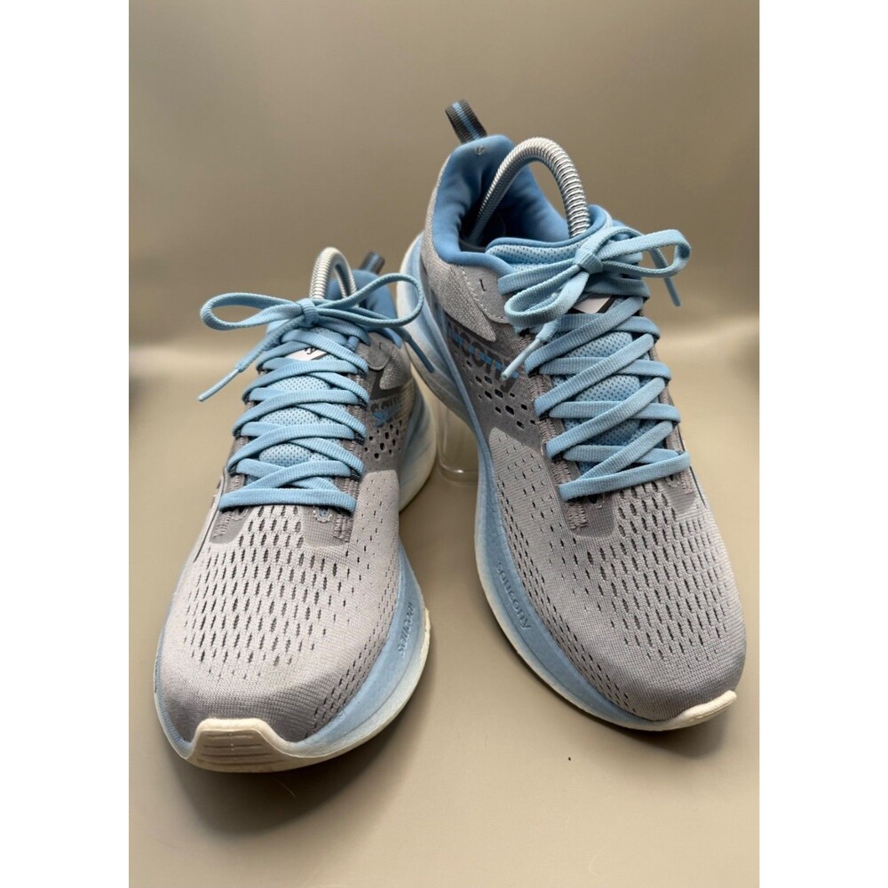 Saucony Ride 17 Womens Size 8.5 Light Gray Blue Athletic Running Shoes Sneakers